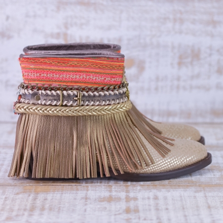 BOTAS BOHO SERPIENTE PIEL GOLDEN - TALLA 36