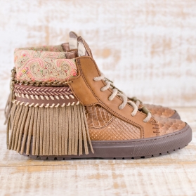 SNEAKER SERPIENTE PIEL MARRÓN - TALLA 37