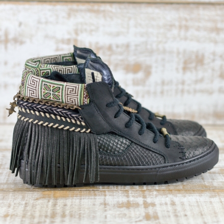 SNEAKER SERPIENTE PIEL NEGRA - TALLA 40