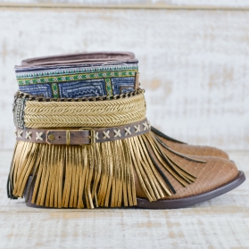 BOTAS BOHO SERPIENTE PIEL MARRÓN - TALLA 38