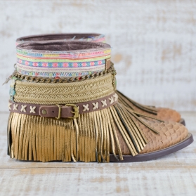 BOTAS BOHO SERPIENTE PIEL MARRÓN - TALLA 37