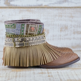 BOTAS BOHO SERPIENTE PIEL MARRÓN - TALLA 41