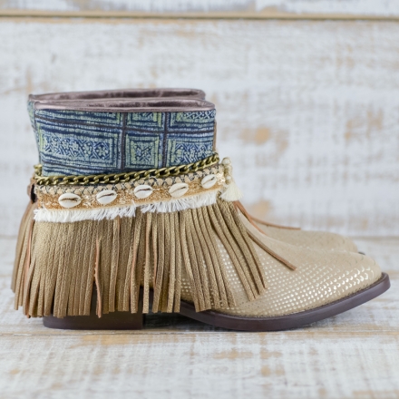 BOTAS BOHO SERPIENTE PIEL GOLDEN - TALLA 38