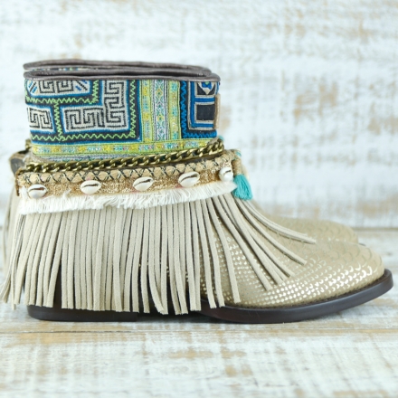 BOTAS BOHO SERPIENTE PIEL GOLDEN - TALLA 36