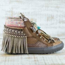 SNEAKER SERPIENTE PIEL MARRÓN - TALLA 36