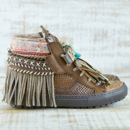 SNEAKER SERPIENTE PIEL MARRÓN - TALLA 36