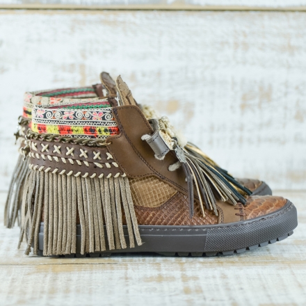 SNEAKER SERPIENTE PIEL MARRÓN - TALLA 36