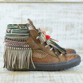 SNEAKER SERPIENTE PIEL MARRÓN - TALLA 37