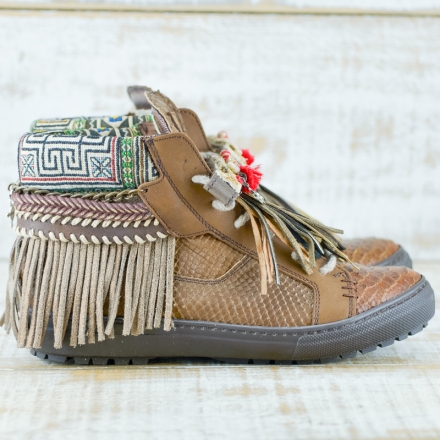 SNEAKER SERPIENTE PIEL MARRÓN - TALLA 40