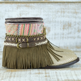 BOTAS BOHO SERPIENTE PIEL GOLDEN - TALLA 37