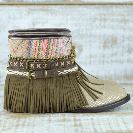 BOTAS BOHO SERPIENTE PIEL GOLDEN - TALLA 37