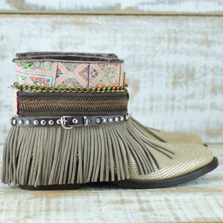 BOTAS BOHO SERPIENTE PIEL GOLDEN - TALLA 40