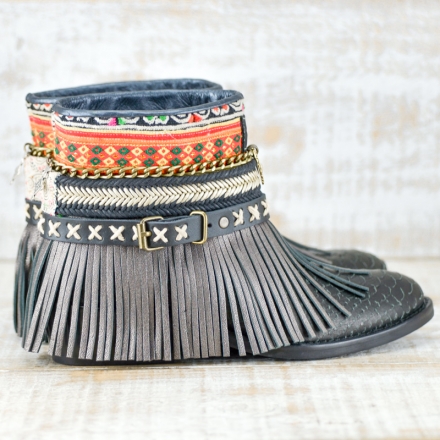 BOTAS BOHO SERPIENTE PIEL NEGRA - TALLA 36