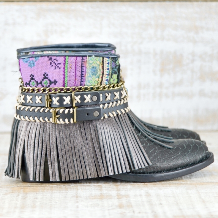 BOTAS BOHO SERPIENTE PIEL NEGRA - TALLA 36