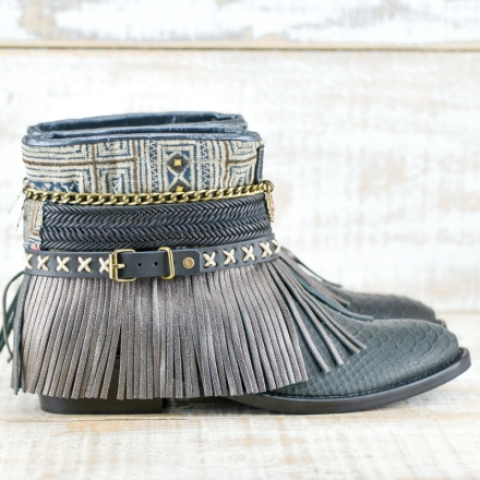 BOTAS BOHO SERPIENTE PIEL NEGRA - TALLA 41