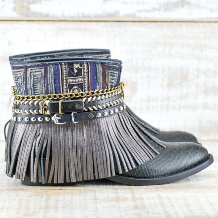BOTAS BOHO SERPIENTE PIEL NEGRA - TALLA 41