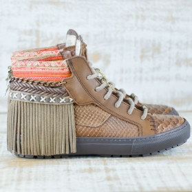 SNEAKER SERPIENTE PIEL MARRÓN - TALLA 37