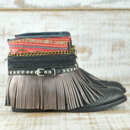 BOTAS BOHO SERPIENTE PIEL NEGRA - TALLA 37