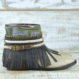 BOTAS BOHO SERPIENTE PIEL GOLDEN - TALLA 39