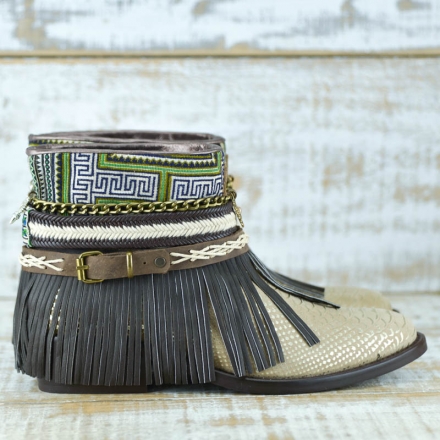 BOTAS BOHO SERPIENTE PIEL GOLDEN - TALLA 39