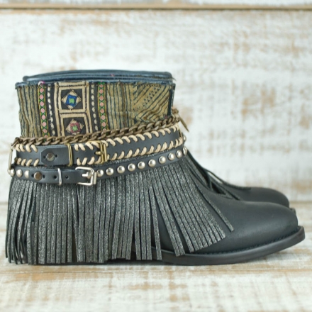 BOTAS BOHO PIEL NEGRO - TALLA 36 