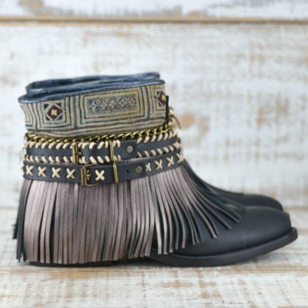 BOTAS BOHO PIEL NEGRO - TALLA 36 
