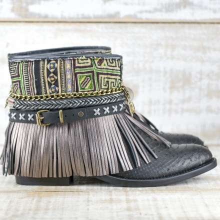 BOTAS BOHO SERPIENTE PIEL NEGRA - TALLA 41