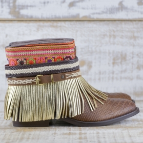 BOTAS BOHO SERPIENTE PIEL MARRÓN - TALLA 40