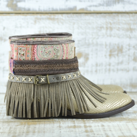 BOTAS BOHO SERPIENTE PIEL GOLDEN - TALLA 38
