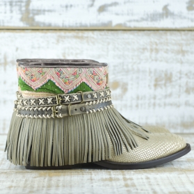 BOTAS BOHO SERPIENTE PIEL GOLDEN - TALLA 40