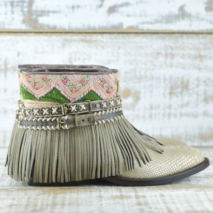 BOTAS BOHO SERPIENTE PIEL GOLDEN - TALLA 40