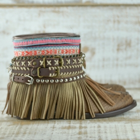 BOTAS BOHO SERPIENTE PIEL MARRÓN - TALLA 36