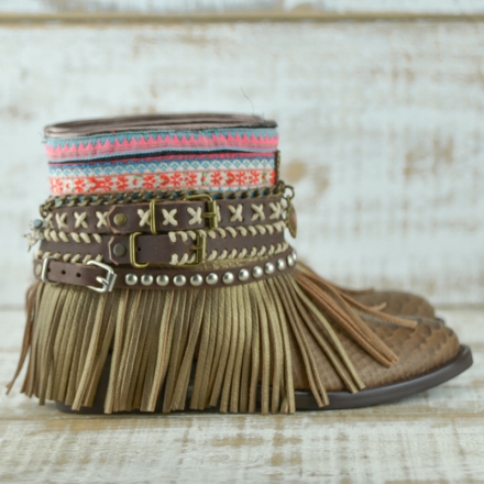 BOTAS BOHO SERPIENTE PIEL MARRÓN - TALLA 36