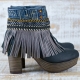 BOTAS BOHO TACON PIEL NEGRO - TALLA 36