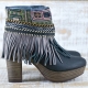 BOTAS BOHO TACON PIEL NEGRO - TALLA 36