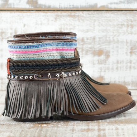BOTAS BOHO PIEL MARRON - TALLA 38