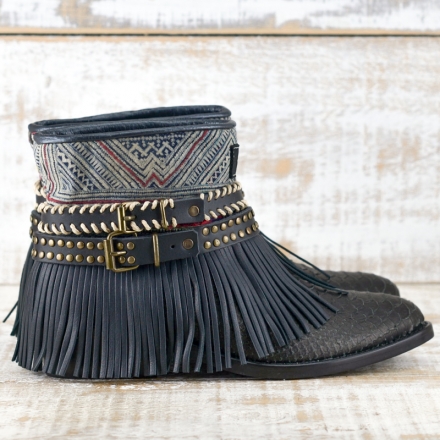 BOTAS BOHO SERPIENTE PIEL NEGRA - TALLA 38