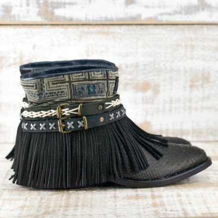BOTAS BOHO SERPIENTE PIEL NEGRA - TALLA 38