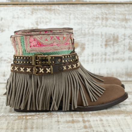 BOTAS BOHO PIEL MARRON - TALLA 36