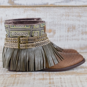 BOTAS BOHO SERPIENTE PIEL MARRÓN - TALLA 41