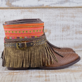 BOTAS BOHO SERPIENTE PIEL MARRÓN - TALLA 41