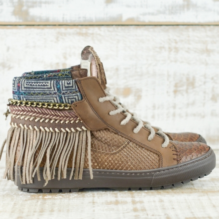 SNEAKER SERPIENTE PIEL MARRÓN - TALLA 40