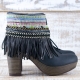 BOTAS BOHO TACON PIEL NEGRO - TALLA 40