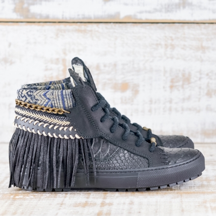 SNEAKER SERPIENTE PIEL NEGRA - TALLA 36