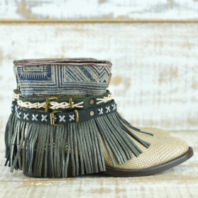BOTAS BOHO SERPIENTE PIEL GOLDEN - TALLA 37