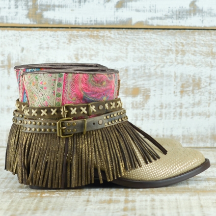 BOTAS BOHO SERPIENTE PIEL GOLDEN - TALLA 38