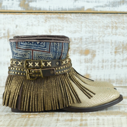 BOTAS BOHO SERPIENTE PIEL GOLDEN - TALLA 37