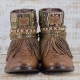 BOTAS BOHO SERPIENTE PIEL MARRÓN - TALLA 41