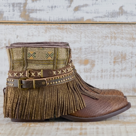 BOTAS BOHO SERPIENTE PIEL MARRÓN - TALLA 41