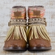 BOTAS BOHO SERPIENTE PIEL MARRÓN - TALLA 40